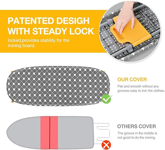 APEXCHASER Foldable Ironing Board, Tabletop Small Iron Board with Heat Resistant Covers, Portable Folding Mini Iron Table with Non-Slip Feet for Home, Laundry Rooms, Dorms, Travel Use, Yellow