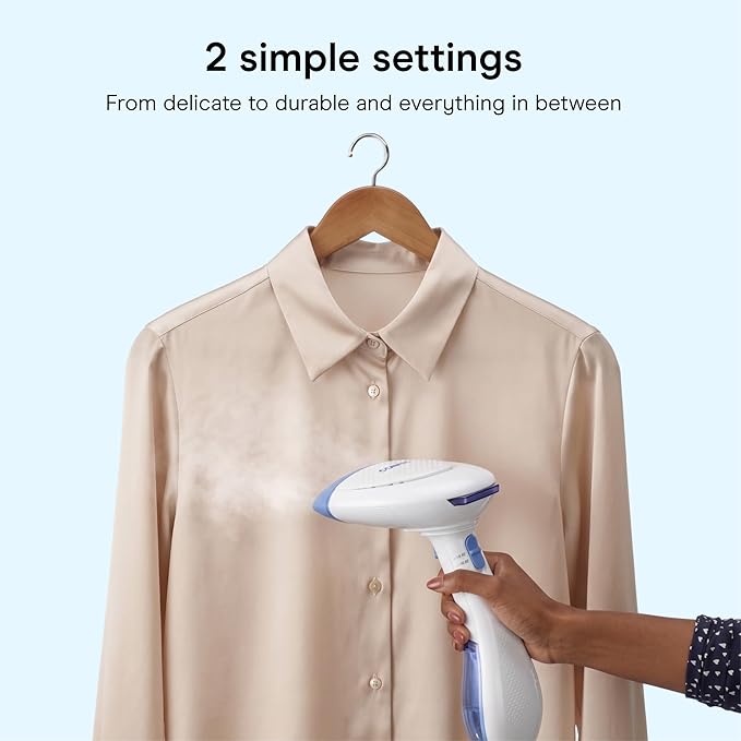 Conair Handheld Garment Steamer for Clothes, ExtremeSteam 1200W, Portable Handheld Design,White/Blue