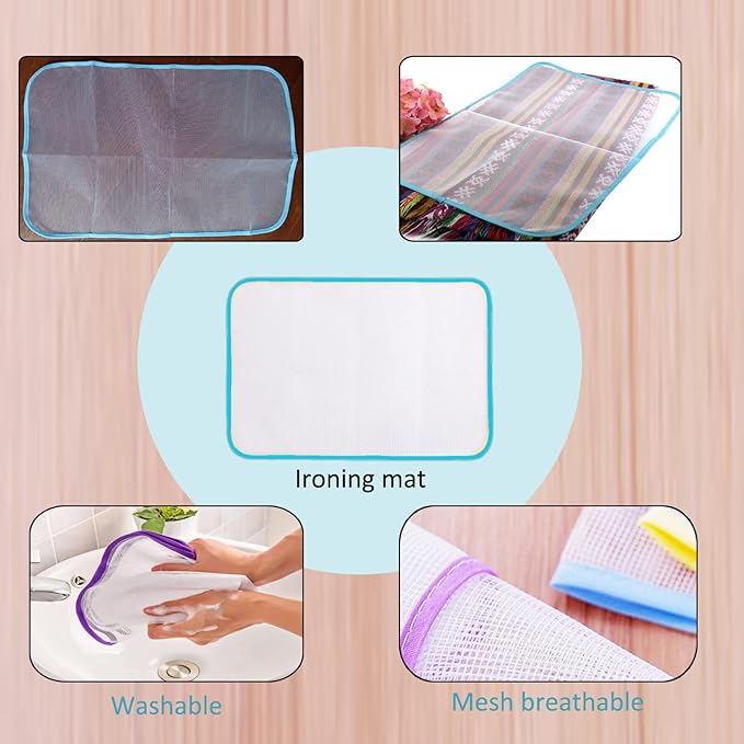 5 Packs Household Ironing Cloth, Protective Scorch Saving Mesh,Reusable Ironing Scorch Mesh Cloth, Heat Resistant Ironing Pressing Pad is Suitable for Home and Travel Use(40 * 60)