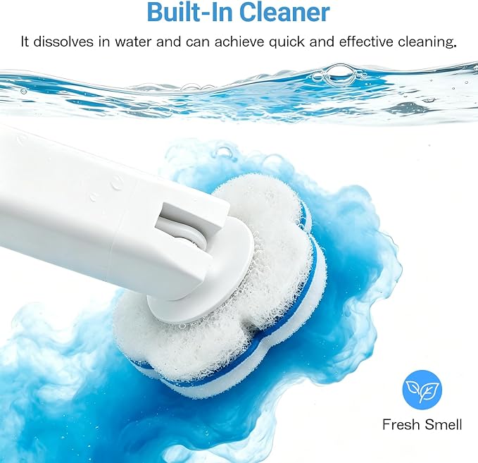 SetSail Disposable Toilet Brush, Wall Mount Toilet Brush with Holder Set Contains 16 Replacement Toilet Bowl Cleaner Wand Long Handled Toilet Kit Flip Top Toilet Brush for Bathroom Cleaning, White