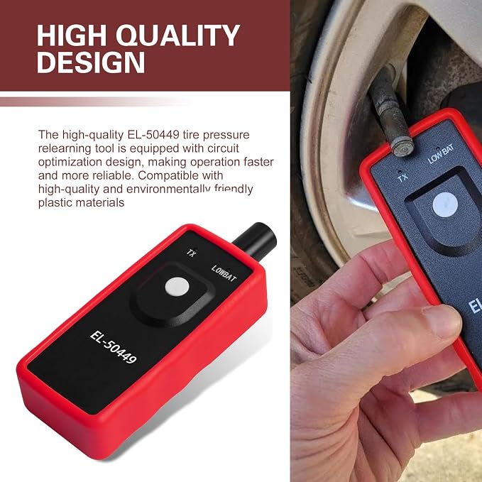 TPMS Relearn Reset Tool, Tire Pressure Sensor Programming Tool, EL-50449 TPMS Reset Device, Universal for Most Cars, Trucks, SUVs (Black)