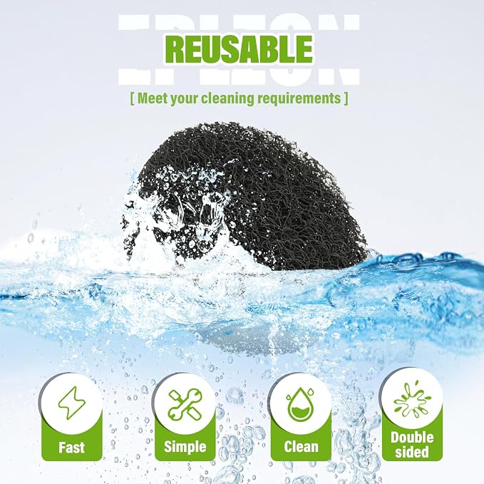 4 Inch Drill Brush Scrub Pads Cleaning Kit, 5X Faster Cleaning, Reusable Double Sided Scrub Pad for Bathroom Shower Tub Tile Grout Kitchen Toilet Hard Surfaces, 9 Pack(Black)