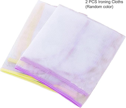 2pcs Pressing Cloth for Ironing, High Temperature Ironing Cloth Resistance Protective Clothes Heat Insulation Ironing Net (Random)