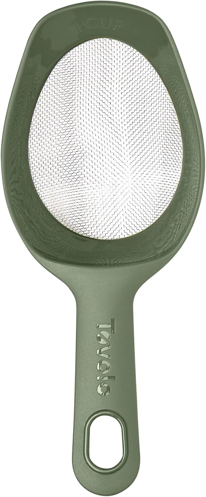 Tovolo Scoop & Sift Flour Sifter for Baking Dusting 1 Cup Fine 20 Mesh Sieve Flour Duster, Easy Scoop Dishwasher Safe Baking Powdered Sugar Flour Sifting Tool for Aerating Coating Dusting, Thyme Green