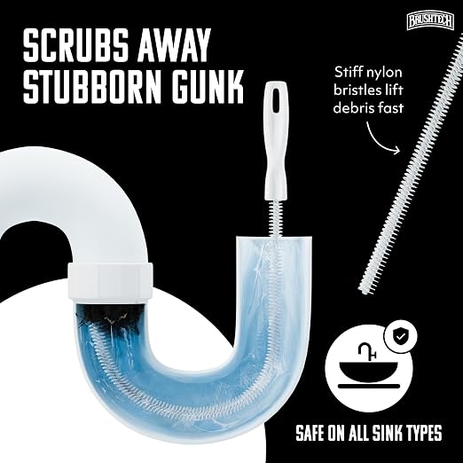 BRUSHTECH – Brushtech Sink Drain & Overflow Cleaning Brush - White
