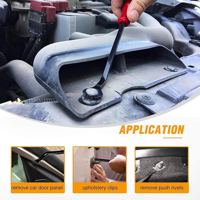 GOOACC 5 PCS Nylon Auto Trim Removal Tool Kit No-Scratch | Removal Tool Kit for Car Panel & Audio Dashboard Dismantle Red