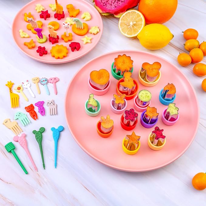 Sandwich Cutters for Kids Lunch 12 Pcs | Cookie Cutters Set, Vegetable Fruit Cutters Shapes, Stainless Steel, Biscuit Cutters, Dinosaur Mouse Heart Star