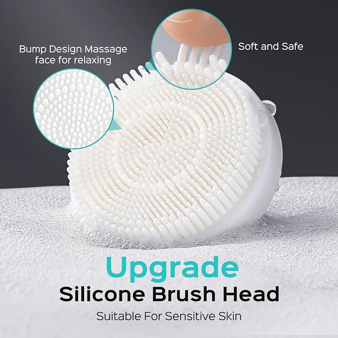 COSLUS Face Scrubber Facial Cleansing Brush: 2 Speed Adjustable Face Cleansing Brush for Sensitive Skin, Beard Care - Deep Cleansing & Gentle Exfoliating, Portable for Travel & Shower, for Men Teens