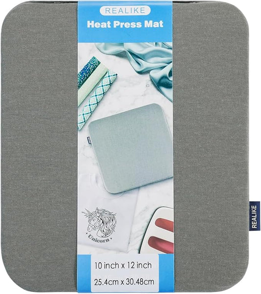 REALIKE Heat Press Mat Compatible with Cricut Easy Press 2/Cricut Easy Press(12X10 inch), Easy Press Mat for HTV Craft Vinyl Ironing Insulation Transfer Projects