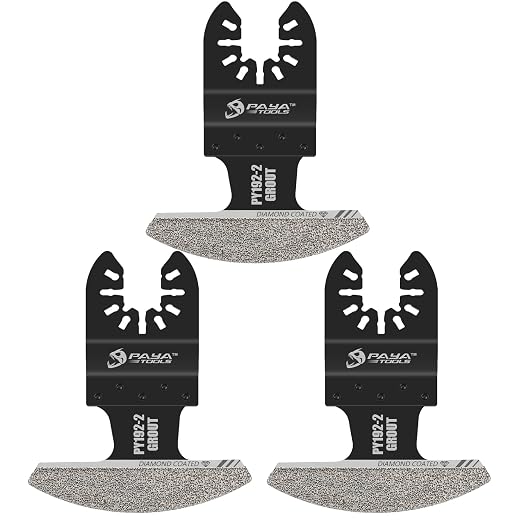 Universal Fit 40-50 Grit Diamond-Grit Edge Oscillating Blade for Grout Removal - 2-3/4" Cutting Width (3-Pack)