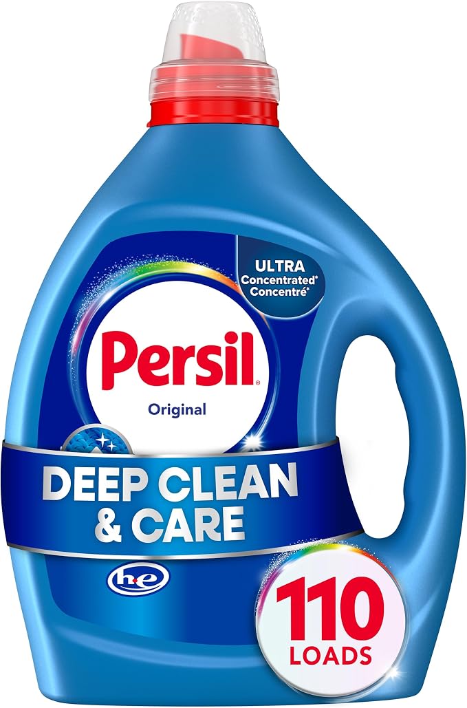 Persil Original Liquid Laundry Detergent, 110 Loads, 82.5 Fl Oz | Deep Clean & Care, Helps Protect Colors, Tackles Tough Stains, Ultra Concentrated Formula, HE Safe, All Water Temperatures