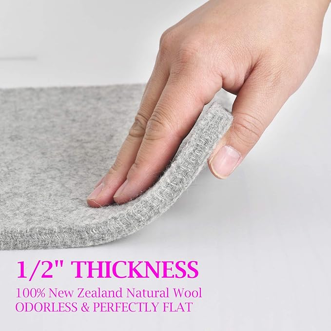 Rdutuok Wool Pressing Mat 60 x 22 Inch Extra Large Ironing Mat for Quilting 1/2" Thick 100% New Zealand Wool Ironing Pad for Quilters Tabletop Ironing Board Alternative for Sewing and Embroidery
