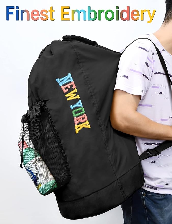 Backpack Laundry Bag, Laundry Backpack with Shoulder Straps and Mesh Pocket Nylon Clothes Hamper Bag with Drawstring Closure
