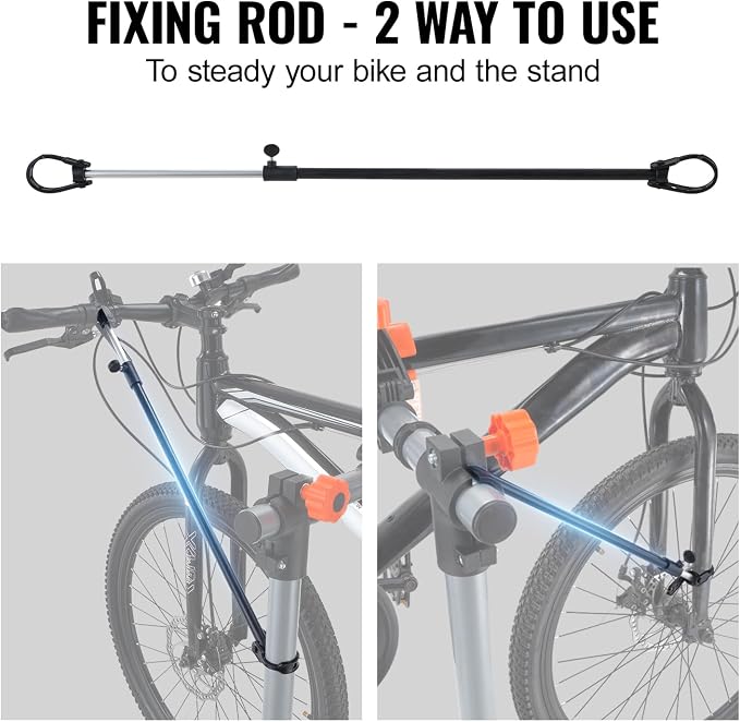 VEVOR Bike Repair Stand, 4-Leg Steel Bicycle Repair Stand, 42.5"-74.8" Adjustable Height Bike Maintenance Work Stand with Magnetic Tool Tray, Foldable Bike Service Stand for Home, Shop (Max 80 Pounds)