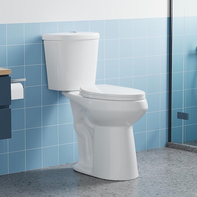 ADA Height 21" Elongated Dual Flush Two-Piece Toilet Set – Upgraded Power Flush, Top Dual Button, Includes Slow-Close PP Seat & Complete Tank