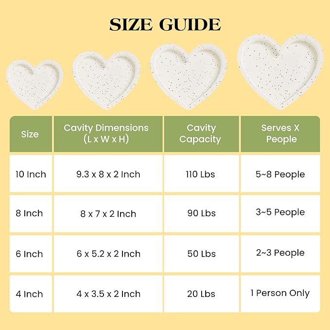6 Inch Silicone Heart Shaped Cake Pans Set of 3, Small Nonstick Heart Molds for Baking, Food Grade Easy Release Heart Pan for Oven Air Fryer Freezer (Cream)