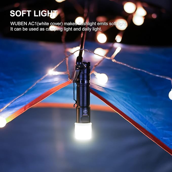 WUBEN AC1 3-Color Durable Flashlight Diffuser 24.5-26mm Diameter Lamp Cap | Compatible with for C3 L50 Flashlight