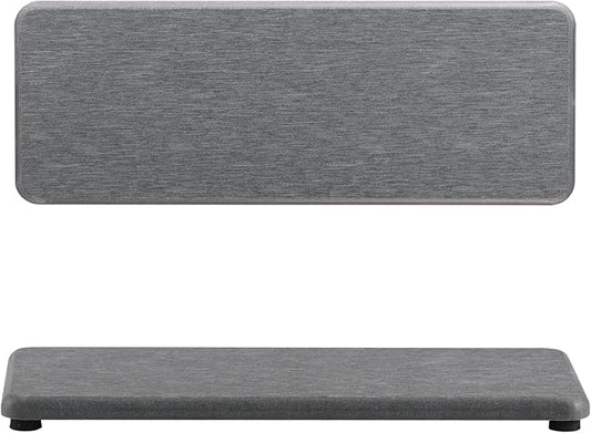 NiuYichee 2 Pcs Water Absorbing Stone Trays, Kitchen/Bathroom Sink Soap Dish, Diatomite Tray Used for Hand Soap & Cosmetic Bottles in The Modern Home, 3.15" W x 8.7" L, Gray