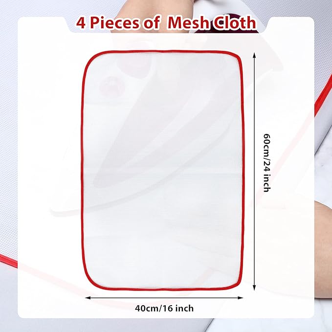 Outus 4 Pieces Protective Ironing Scorch Mesh Cloth Pressing Cloth Pad for Easy Ironing and Protection