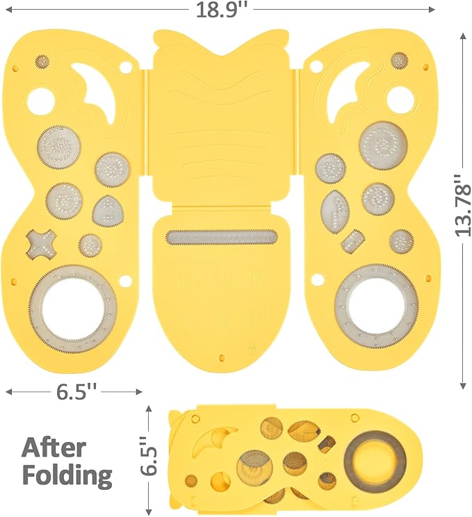 BoxLegend Shirt Folding Board with Original Deluxe Set Durable for Kids | Makes Laundry Fun for Kids, Dual Use, Butterfly-Shaped Design, Durable Plastic, Includes a Deluxe Ruler Set, Great Gift Idea