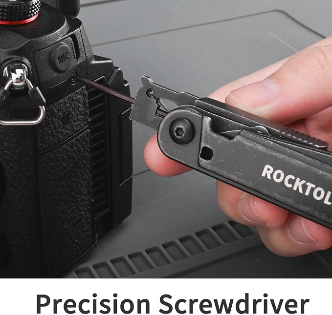Gen-R RB Multitool Pliers, VG10 Blade, 27-in-1 Multi-tool, EDC Pocket Knife, Retro Black Finish, Precision Screwdriver, Gut Hook for Hunting, Backpacking, Hiking, Camping