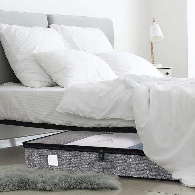 Fixwal Underbed Storage Containers 2 Pack Reinforced Under bed Organizer