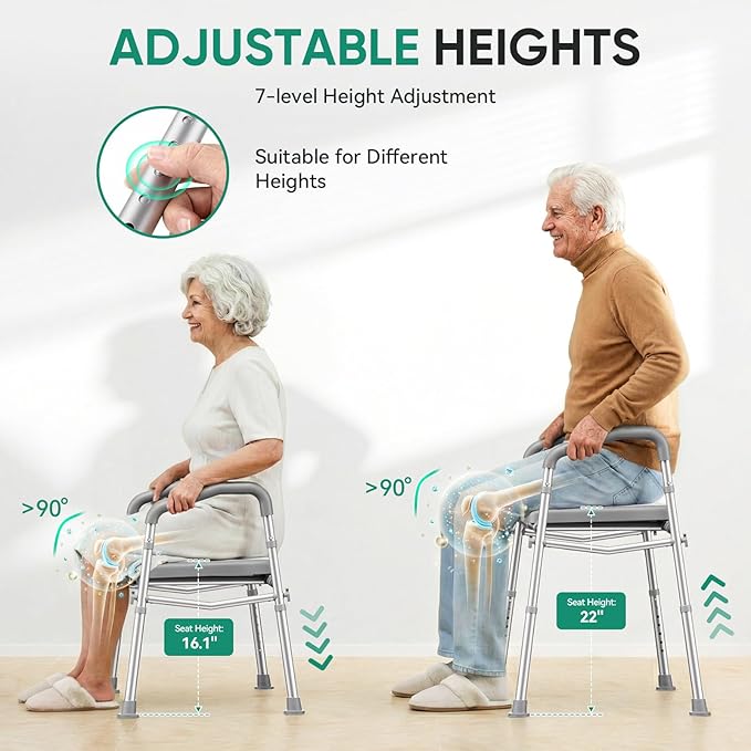 PopWise Raised Toilet Seat with Handles, 500 lb Anti-Wobble Frame, Easy to Install Toilet Seat Risers for Senior, Pregnant, Post-Surgery, Adjustable Height & Width Toilet Seat Riser, Fits Most Toilets