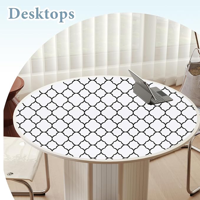 Shelf Drawer Liners for Kitchen Cabinets 12 in X 20 Ft Drawer Liner | Non Adhesive Thickened Refrigerator Liner Black Quatrefoil Strong Non-Slip Paper for Tool Box with Knife and Tape Measure