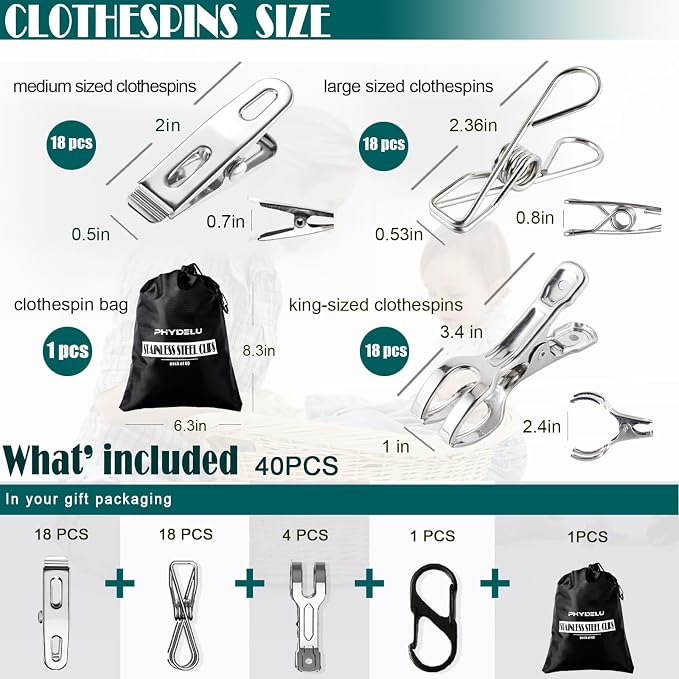 Clothes Pins Metal Stainless Steel Clothespins Laundry Pin Bag Photo Clips | pin stainless outdoor steel clothesline chip strong line wooden clothespin plastic bulk outside close cloths hanging bags