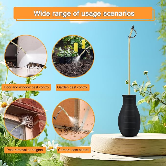 Diatomaceous Earth Duster, Powder Sprayer, (2pack) Garden Duster Applicator Dispenser with Long Plastic Tube for Organic Gardening Agricultural Supplies for Diatomaceous Earth