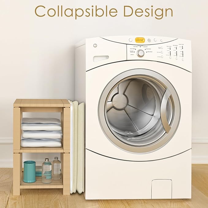 SNIGJAT Extra Large Laundry Hamper, Folding 100L Laundry Basket, Beige | Dirty Clothes Hamper for Bedroom, Tall Hamper, Sturdy Storage Organizer for Clothes and Toys