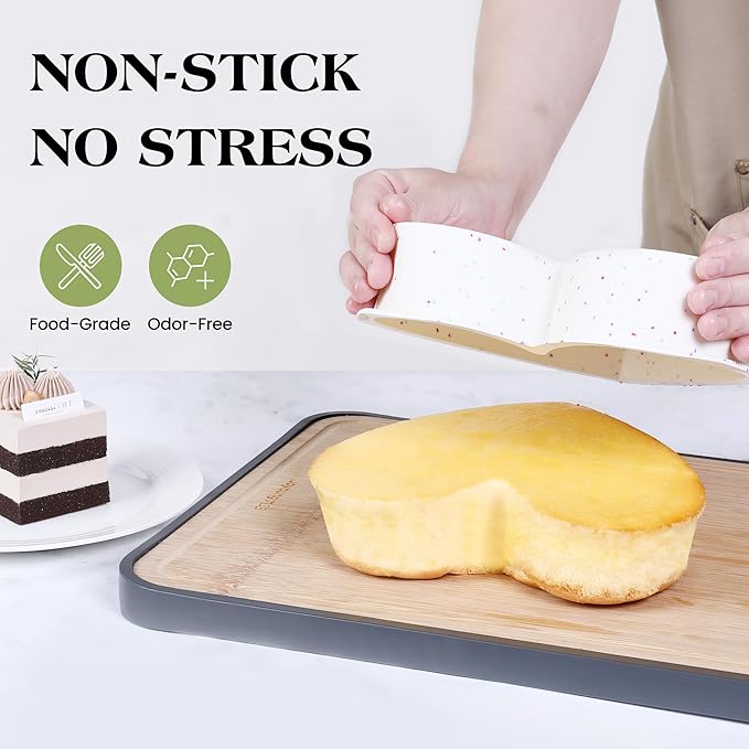 6 Inch Silicone Heart Shaped Cake Pans Set of 3, Small Nonstick Heart Molds for Baking, Food Grade Easy Release Heart Pan for Oven Air Fryer Freezer (Cream)
