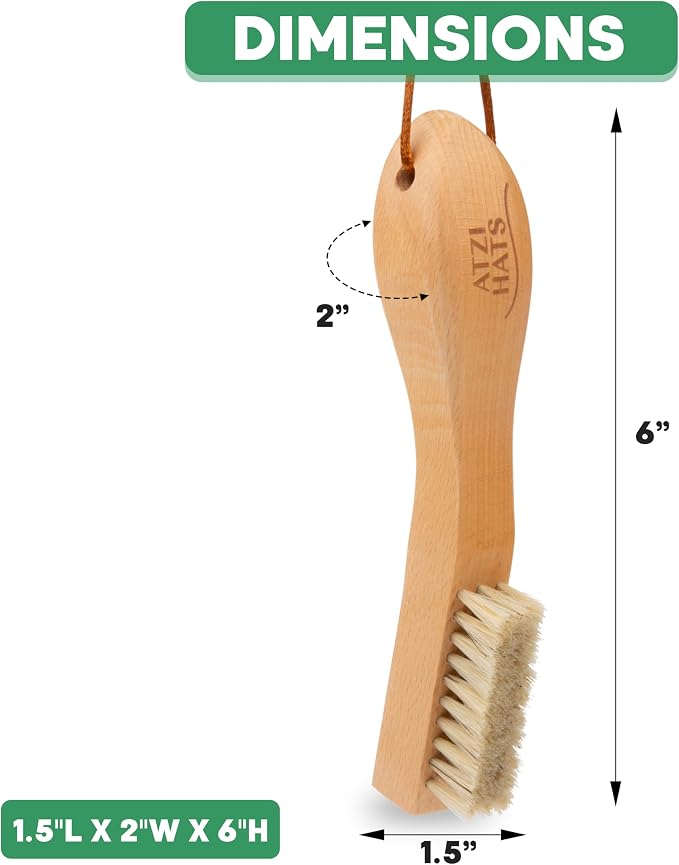 Laundry Brush Stain Remover Scrubber with Soft White Boar Bristles for Delicate Baby Clothes, Compact Design, Pre-Treat Clothing, Shoes and Fabrics