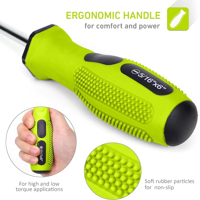 FASTPRO 12-Piece Magnetic Screwdrivers Set with Storage Bag, Green | 4 Phillips & 4 Slotted Tips, 4 Precision Screwdrivers, CR-V Steel, Ergonomic Handles, Home Repair Tool Kit
