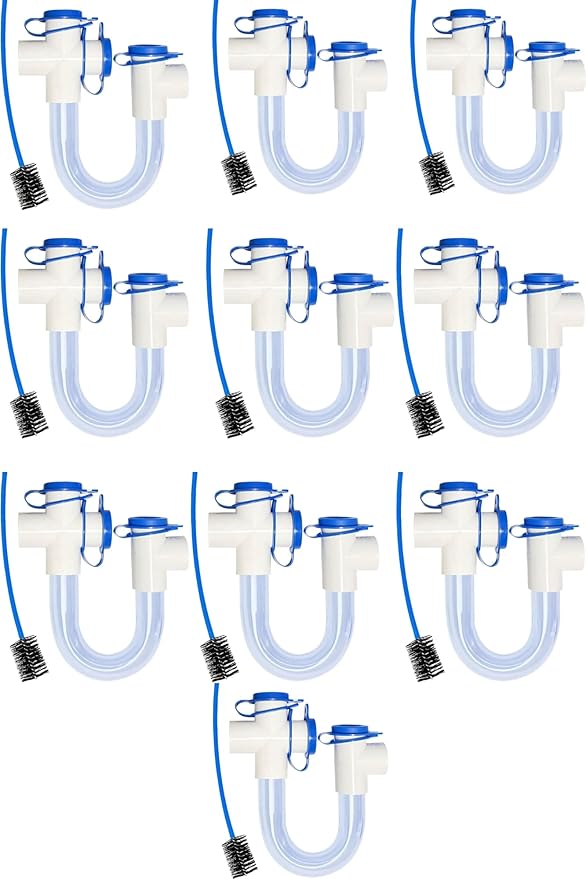 Clear Condensate Trap 3/4 SCH40 With Cleaning Brush, Next Level PVC U Trap With Easy Clean Ports Essential Component To Ensure Optimal Performance Of Your HVAC System. ECWB (10)