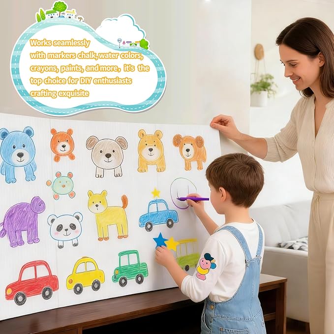 4 Pack Trifold Poster Board 36"x48" - White Foldable Corrugated Display Board, Tri fold Presentation Board, Extra Large Project Boards for School Projects, Science Fair, Graduation Exhibitions