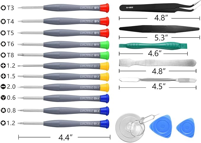21pcs Precision Screwdriver Set Magnetic,GangZhiBao Repair Tools Kit for Fix Phone/iphone,Computer/PC,Tablet/Pad,Watch,PS4 - Replace Screen Battery Camera Small Electronics Open Pry Tool Kits Sets DIY