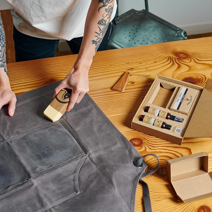 Otter Wax Waxed Canvas Care Kit | Waterproofing Essentials for Waxed Canvas Jackets, Bags & Shoes | All-Natural & PFAS-Free Beeswax Fabric Protection | Made in Portland USA