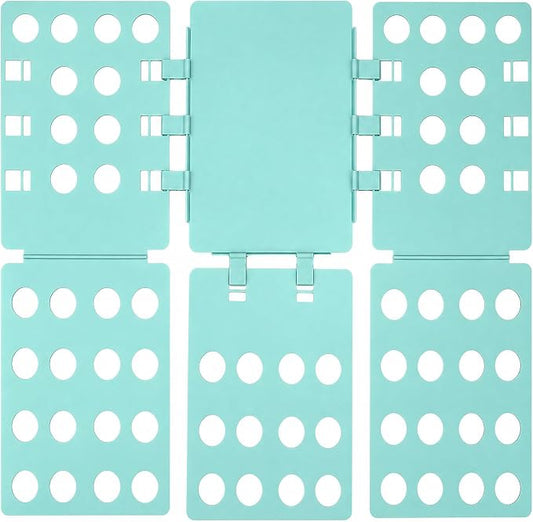 Shirt Folding Board, Shirt Folder - Folds Hoodies, Jeans & Shirts, Cyan | Quick garment folding, heavy duty for thick clothes, for adults & kids, compact foldable design, no assembly required