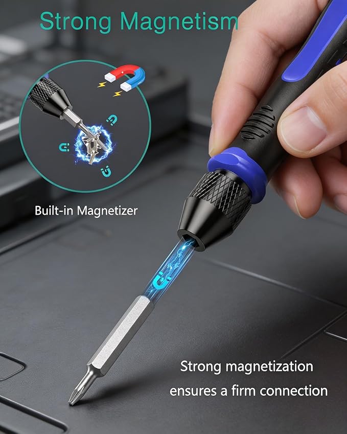ORIA Small Precision Screwdriver Set, Mini Repair Tool Kit for Phone, PC, Computer, Laptop, Xbox, Switch, Glasses, Watch, Electronics, Household Tools with Torx Phillips Flat, 30 Magnetic Bits