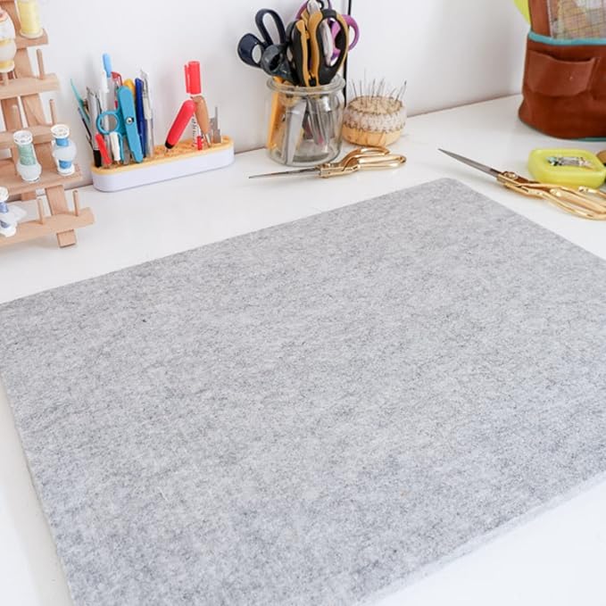 Madam Sew Natural Wool Pressing mat for Quilting |100% Wool Felt Ironing Pad | Wool Ironing Mat for Quilters,Crisp Seams on Quilt Blocks,Sewing Projects & Embroidery- Ironing mat for Sewing XL17”x24”