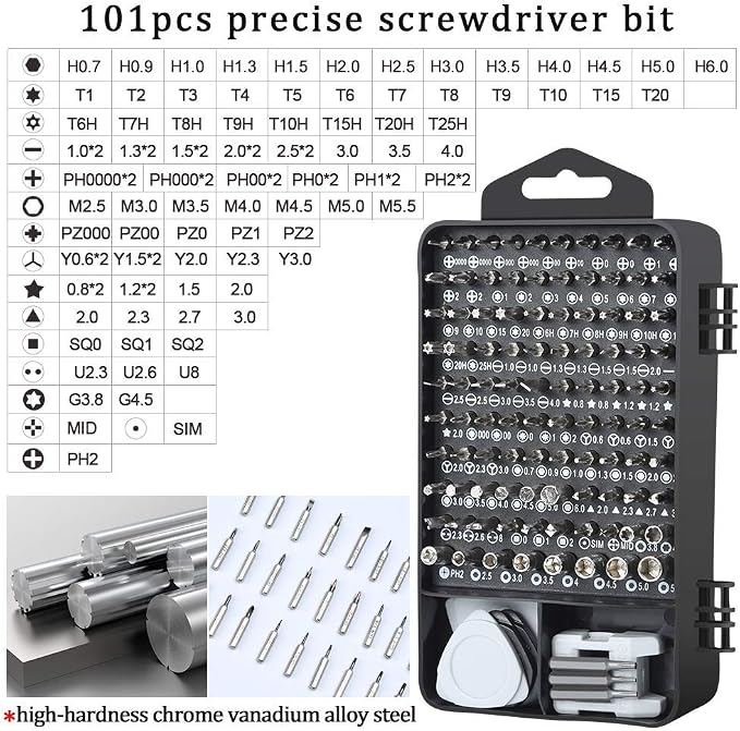 Precision Screwdriver Set, Lifegoo 122pcs Magnetic Repair Tool Kit for iPhone Series/Mac/iPad/Tablet/Laptop/Xbox Series/PS3/PS4/Eyeglasses/Watch/Cellphone/PC/Camera/Electronic