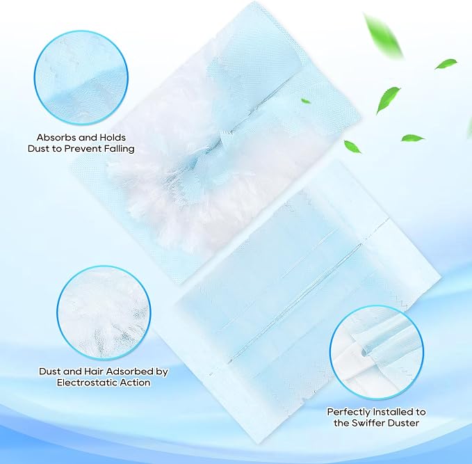 20Pc Duster Refill Compatible with Swiffer Hand Duster for Blinds | Unscented Disposable Heavy Duty Duster Refills for Cleaning Ceiling Fans & Home, Dusting Refill Heads (Handle Not Included)