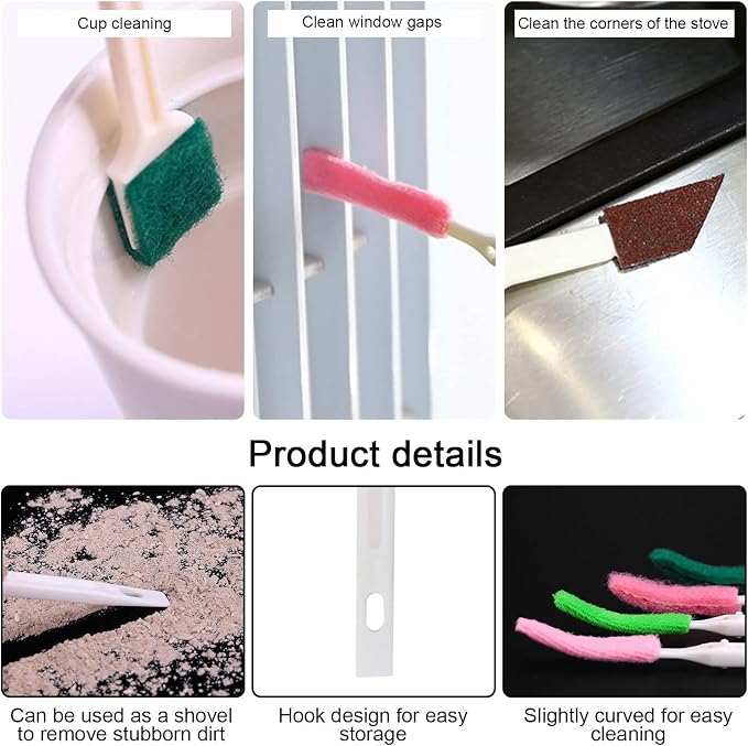 Crevice Cleaning Brushes Tool kit Small Cleaning Brush for House Cleaning Disposable Toilet Brush Deep Cleaning Brush Gap for Gap Corner of Stove Hard to Reach Cleaning Tools (Multicolor)