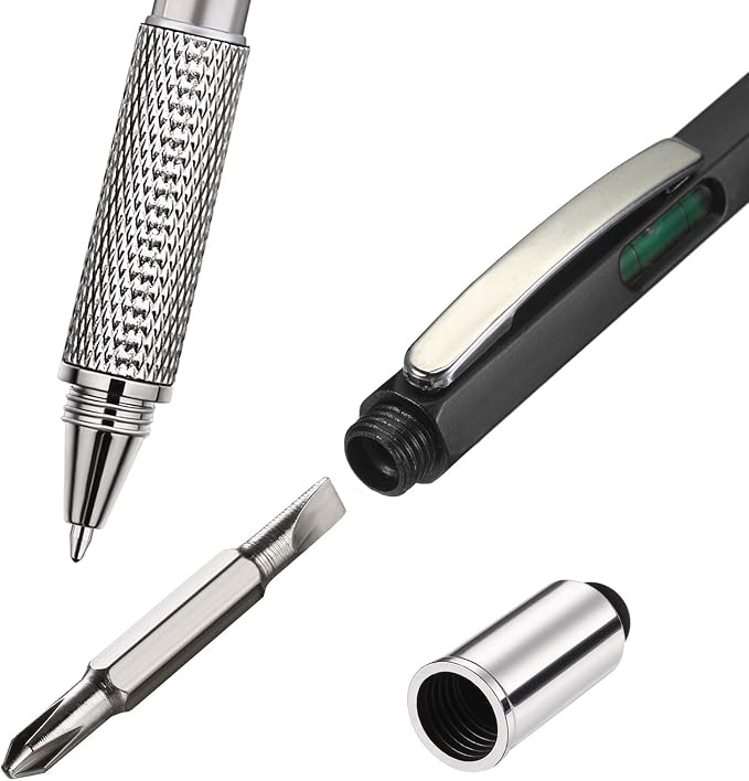 Zhanmai 16 Pcs Multi Tool Pens for Men, 6 in 1 Multitool Ballpoint Pen with Screwdriver Ruler Level Stylus Refills, Bulk Gifts for Employees Office Gadget Supplies Birthday Christmas Stocking Stuffers