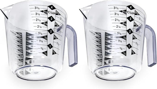 Chef Craft Select Plastic Measuring Cup,4 Cup,Clear,(Pack of 2)