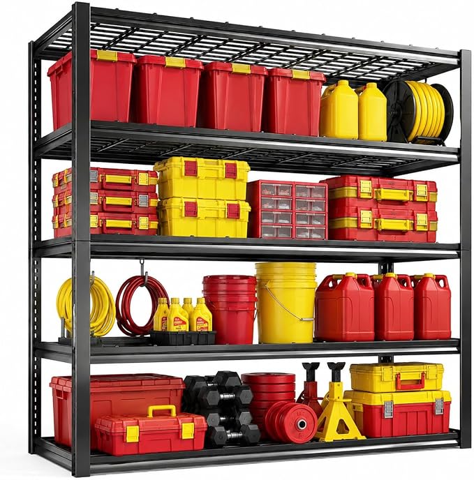 Garage Shelving, Heavy Duty Adjustable Boltless Metal Storage Shelving Units