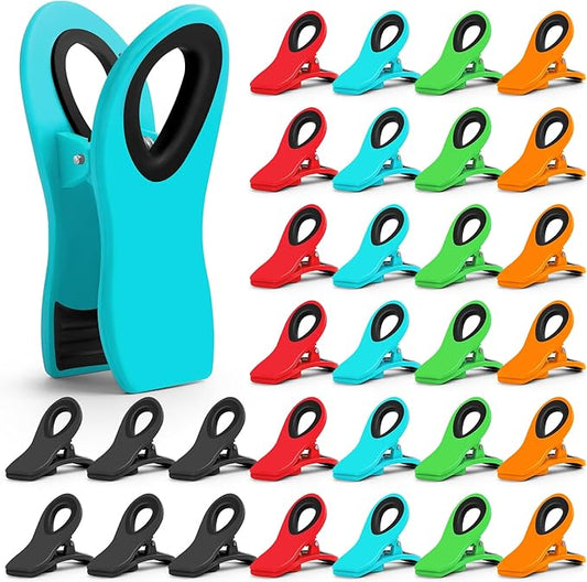 Jetmore 30 Pack Chip Clips Bag Clips, Multicolor Magnetic Clip for Food and Other Packages, Multipurpose Refrigerator Magnet Clip, Office Paper Clamps