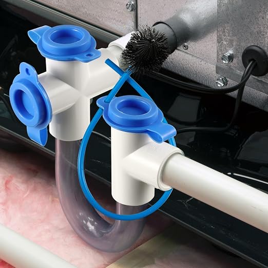 3/4 Inch Standard Condensate Trap with Cleaning Brush, PVC U Trap for HVAC Systems, Air Conditioner, Effectively Drains Condensate(4 Pack)