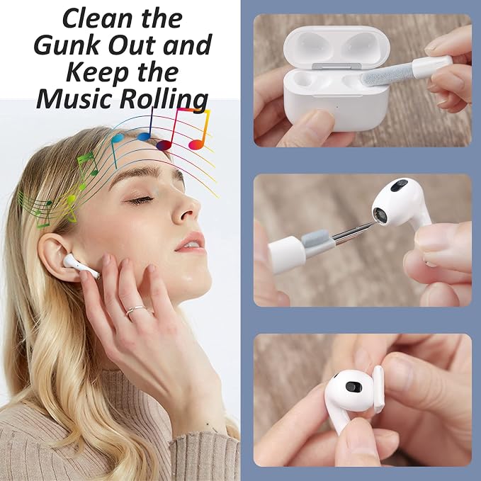 iPhone Cleaning Kit for Charging Port Cleaner,Lightning Charger Connector | Speaker Cable,AirPod Pro Cell Phone，Cleaning Putty，Repair Restore Tool,Thin Cleaning Brushes,Microfiber Cloths,Port Pick